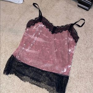 Felt/lace tank top